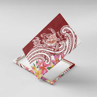 Aloha Hawaii Island Personalized Canvas Wall Art Crimson Dreamy Turtle LT7 With Frame Red - Polynesian Pride