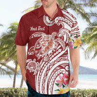 Aloha Hawaii Island Personalized Hawaiian Shirt Crimson Dreamy Turtle LT7 - Polynesian Pride