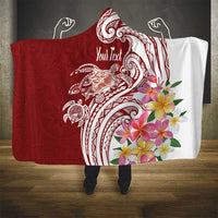 Aloha Hawaii Island Personalized Hooded Blanket Crimson Dreamy Turtle LT7 - Polynesian Pride