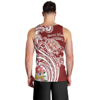 Aloha Hawaii Island Personalized Men Tank Top Crimson Dreamy Turtle LT7 - Polynesian Pride