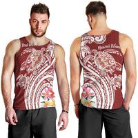 Aloha Hawaii Island Personalized Men Tank Top Crimson Dreamy Turtle LT7 - Polynesian Pride