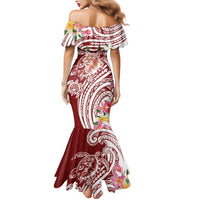Aloha Hawaii Island Personalized Mermaid Dress Crimson Dreamy Turtle