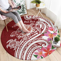 Aloha Hawaii Island Personalized Round Carpet Crimson Dreamy Turtle