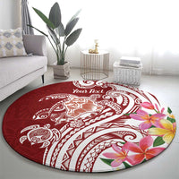 Aloha Hawaii Island Personalized Round Carpet Crimson Dreamy Turtle