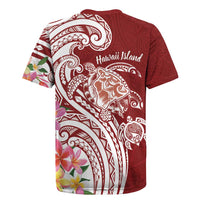 Aloha Hawaii Island Personalized Rugby Jersey Crimson Dreamy Turtle LT7 - Polynesian Pride