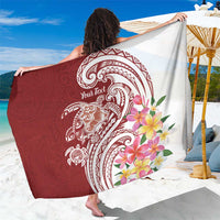 Aloha Hawaii Island Personalized Sarong Crimson Dreamy Turtle