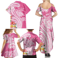 Aloha Maui Island Personalized Family Matching Summer Maxi Dress and Hawaiian Shirt Rose Dreamy Turtle