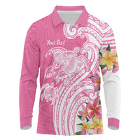 Aloha Maui Island Personalized Long Sleeve Polo Shirt Rose Dreamy Turtle