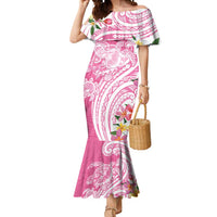 Aloha Maui Island Personalized Mermaid Dress Rose Dreamy Turtle LT7 Women Rose Pink - Polynesian Pride