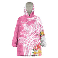 Aloha Maui Island Personalized Wearable Blanket Hoodie Rose Dreamy Turtle LT7 One Size Rose Pink - Polynesian Pride