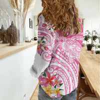 Aloha Maui Island Personalized Women Casual Shirt Rose Dreamy Turtle