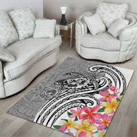 Aloha Kahoolawe Island Personalized Area Rug Ashen Dreamy Turtle