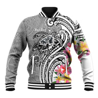Aloha Kahoolawe Island Personalized Baseball Jacket Ashen Dreamy Turtle LT7 Unisex Grey - Polynesian Pride