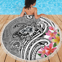Aloha Kahoolawe Island Personalized Beach Blanket Ashen Dreamy Turtle LT7 - Polynesian Pride
