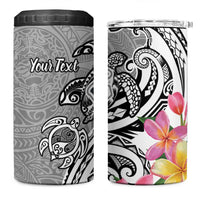 Aloha Kahoolawe Island Personalized 4 in 1 Can Cooler Tumbler Ashen Dreamy Turtle LT7 One Size: 16 oz Grey - Polynesian Pride