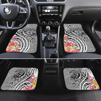 Aloha Kahoolawe Island Personalized Car Mats Ashen Dreamy Turtle LT7 Set 4pcs Grey - Polynesian Pride