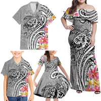 Aloha Kahoolawe Island Personalized Family Matching Off Shoulder Maxi Dress and Hawaiian Shirt Ashen Dreamy Turtle