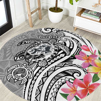 Aloha Kahoolawe Island Personalized Round Carpet Ashen Dreamy Turtle