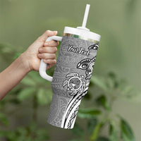 Aloha Kahoolawe Island Personalized Tumbler With Handle Ashen Dreamy Turtle