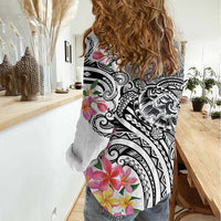 Aloha Kahoolawe Island Personalized Women Casual Shirt Ashen Dreamy Turtle