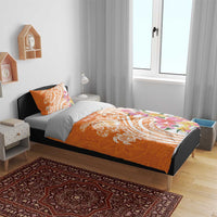 Aloha Lanai Island Personalized Bedding Set Orange Dreamy Turtle