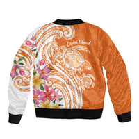 Aloha Lanai Island Personalized Bomber Jacket Orange Dreamy Turtle