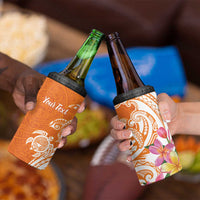 Aloha Lanai Island Personalized 4 in 1 Can Cooler Tumbler Orange Dreamy Turtle LT7 - Polynesian Pride