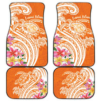 Aloha Lanai Island Personalized Car Mats Orange Dreamy Turtle LT7 - Polynesian Pride