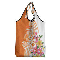 Aloha Lanai Island Personalized Grocery Bag Orange Dreamy Turtle