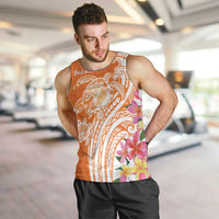 Aloha Lanai Island Personalized Men Tank Top Orange Dreamy Turtle LT7 Orange - Polynesian Pride