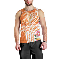 Aloha Lanai Island Personalized Men Tank Top Orange Dreamy Turtle LT7 - Polynesian Pride