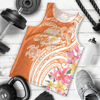 Aloha Lanai Island Personalized Men Tank Top Orange Dreamy Turtle LT7 - Polynesian Pride