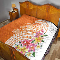 Aloha Lanai Island Personalized Quilt Orange Dreamy Turtle