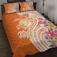 Aloha Lanai Island Personalized Quilt Bed Set Orange Dreamy Turtle LT7 Orange - Polynesian Pride