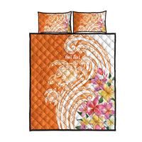 Aloha Lanai Island Personalized Quilt Bed Set Orange Dreamy Turtle LT7 - Polynesian Pride