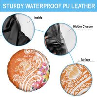 Aloha Lanai Island Personalized Spare Tire Cover Orange Dreamy Turtle