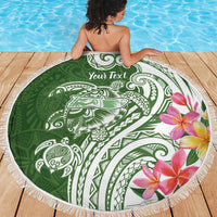 Aloha Molokai Island Personalized Beach Blanket Sage Dreamy Turtle