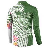 Aloha Molokai Island Personalized Button Sweatshirt Sage Dreamy Turtle