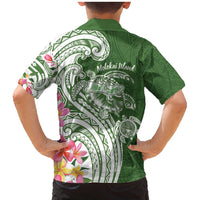 Aloha Molokai Island Personalized Family Matching Mermaid Dress and Hawaiian Shirt Sage Dreamy Turtle