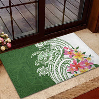 Aloha Molokai Island Personalized Rubber Doormat Sage Dreamy Turtle