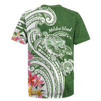 Aloha Molokai Island Personalized Rugby Jersey Sage Dreamy Turtle