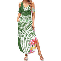 Aloha Molokai Island Personalized Summer Maxi Dress Sage Dreamy Turtle