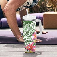 Aloha Molokai Island Personalized Tumbler With Handle Sage Dreamy Turtle
