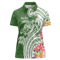 Aloha Molokai Island Personalized Women Polo Shirt Sage Dreamy Turtle