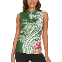 Aloha Molokai Island Personalized Women Sleeveless Polo Shirt Sage Dreamy Turtle
