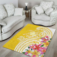 Aloha Oahu Island Personalized Area Rug Yellow Dreamy Turtle