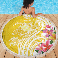 Aloha Oahu Island Personalized Beach Blanket Yellow Dreamy Turtle LT7 - Polynesian Pride