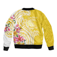 Aloha Oahu Island Personalized Bomber Jacket Yellow Dreamy Turtle