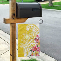 Aloha Oahu Island Personalized Garden Flag Yellow Dreamy Turtle