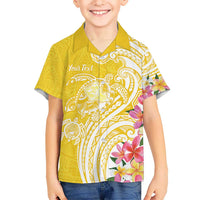 Aloha Oahu Island Personalized Hawaiian Shirt Yellow Dreamy Turtle LT7 - Polynesian Pride
